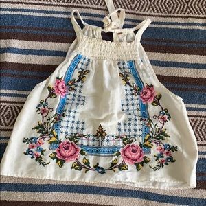 Embroidered Free People Tank